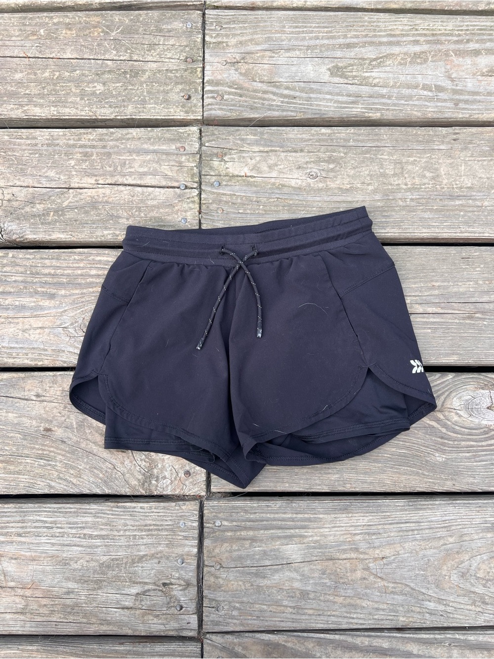 ALL IN MOTION Black girls Athletic Layered Running Shorts size small